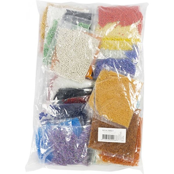 Rocaillepärlor - mixade färger - 32 x 100 g Rocaillepärlor - mixade färger - 32 x 100 g