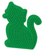 Perleplade kat grøn - 12 cm - Perleplader, Perler & perleplader, Håndværk