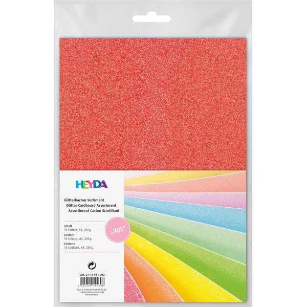 Glittrande kort i A4-format, 10-pack