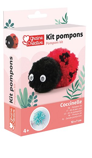 Gör-det-själv-kit för nyckelpiga i pompom Gör-det-själv-kit för nyckelpiga i pompom