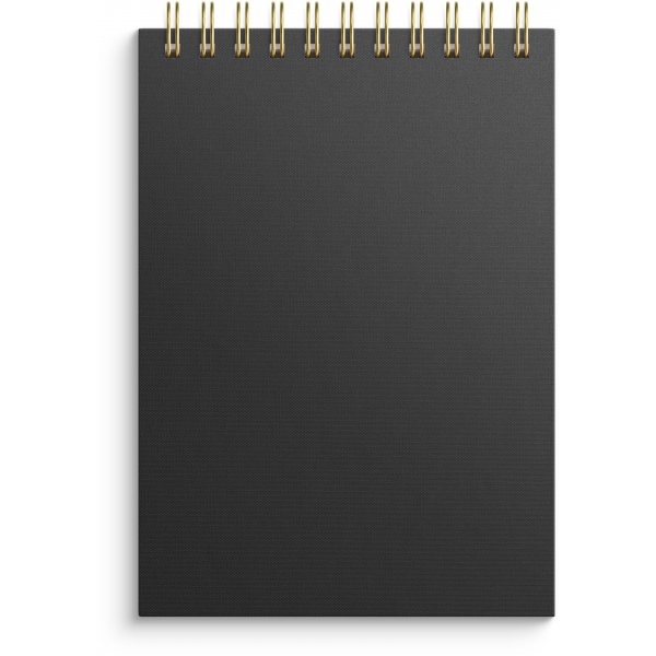 Notesbog linjeret A6 sort linjeret spiralindbundet