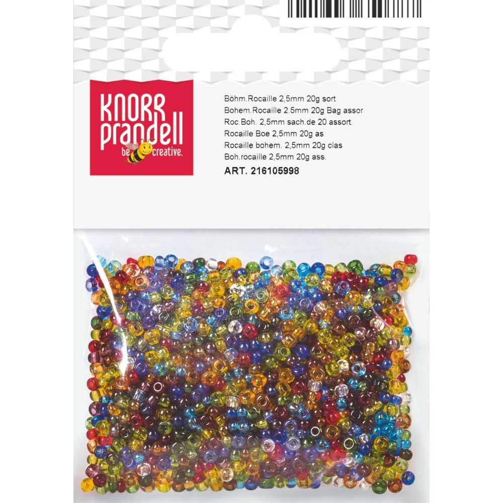 Rocailleperler 2,5 mm 20 g blandede farger - Blandinger av rocailleperler, Rocaillesperlor, Håndverk