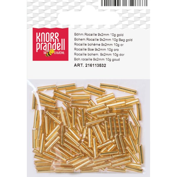 Bohemiska rocaillep�rlor 9 x 2 mm, 10 g, guld