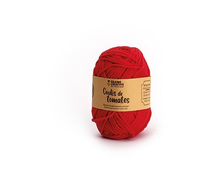 Rött amigurumi-garn i bomull 27 g - cirka 55 m Rött amigurumi-garn i bomull 27 g - cirka 55 m