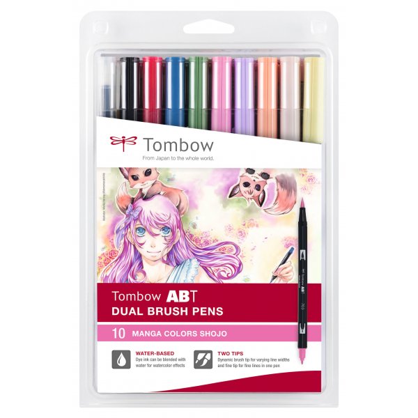 Tombow ABT dobbeltbørstepen Manga Shojo 10-pak Tombow ABT dobbeltbørstepen Manga Shojo 10-pak