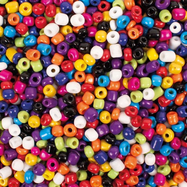 Glaspärlor Ø 6 mm 500 g - basfärger Glaspärlor Ø 6 mm 500 g - basfärger