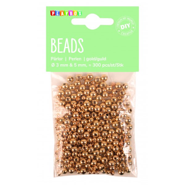 Guldfärgade pärlor - 300 st Guldfärgade pärlor - 300 st