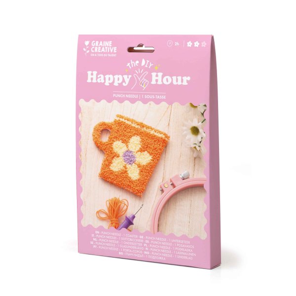 Punch needle-kit Happy Hour - Glasunderl�gg