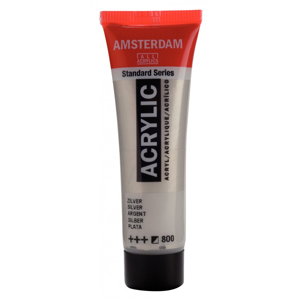 Akrylmaling Amsterdam 20 ml - Sølv - Akrylfarver, Kunstnerfarver