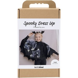 DIY-sæt Flagermuskostume med kappe og pandebånd Sort DIY-sæt Flagermuskostume med kappe og pandebånd Sort