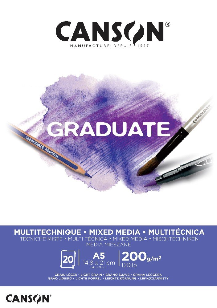 Graduate Mixedmedia Blok 200 g 20 ark - A5 - Øvrige papirer, Blok