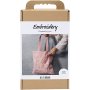 Broderikit med stofpose Blød pink - DIY-sæt Broderikit med stofpose Blød pink - DIY-sæt