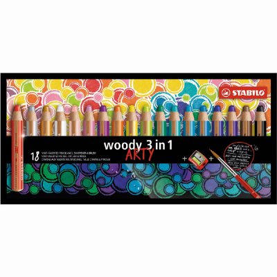 Farveblyanter Woody Arty 3i1 Arty - 10-pak