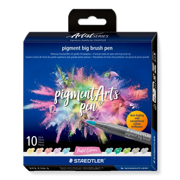 Staedtler Pigment Big Brush Pen - 10 pennor pastell Staedtler Pigment Big Brush Pen - 10 pennor pastell