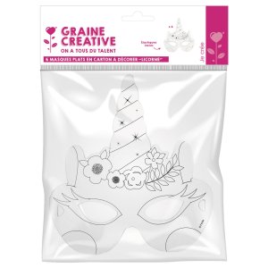 Masker i kartong, enhörning, 6-pack Masker i kartong, enhörning, 6-pack