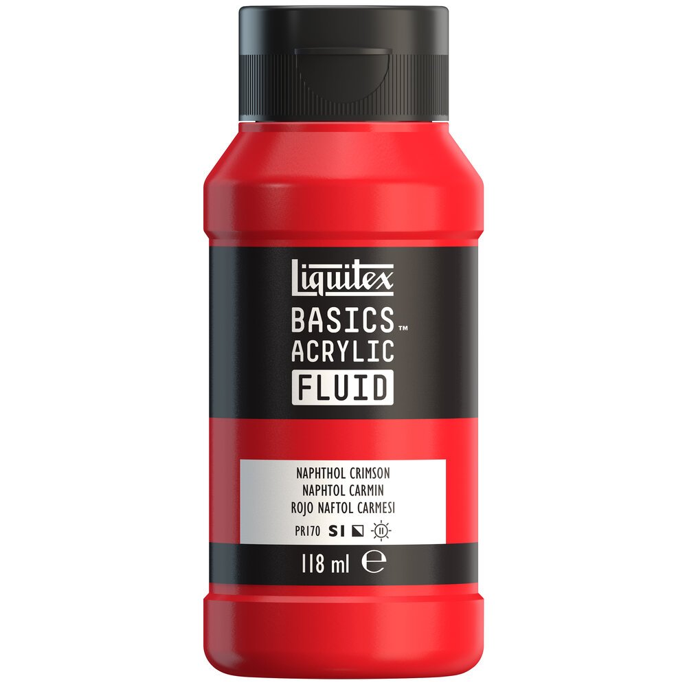 Akrylfärg - Liquitex Basics Fluid - 118ml - Naphtol Crimson - Akrylfärger, Konstnärsfärger