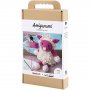 DIY kit amigurumi f�r pink og off-white - 1 pakke.