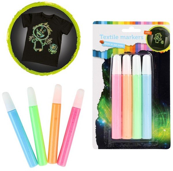 Textilpennor självlysande - 4-pack Textilpennor självlysande - 4-pack