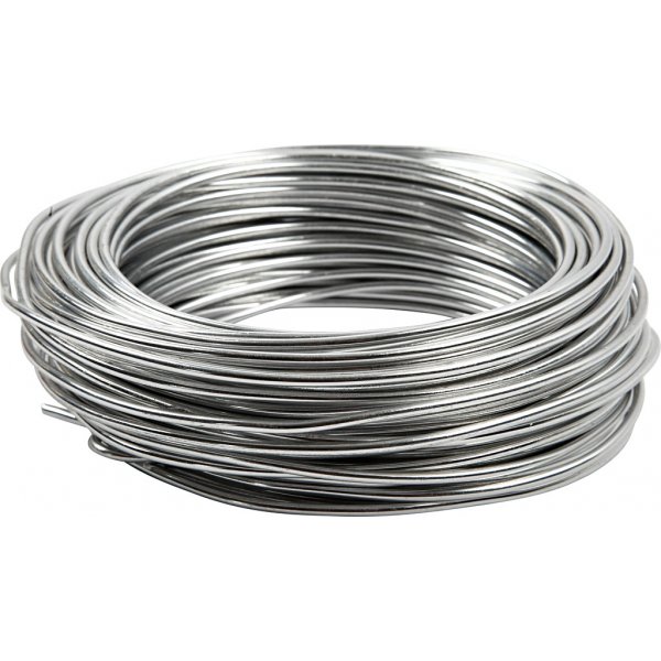 Aluminiumtråd - Ø3 mm - silver - 29 m Aluminiumtråd - Ø3 mm - silver - 29 m