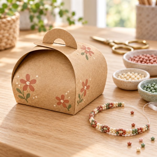 Presentaskar i kraftpapper 6 x 6 x 5,5 cm - 10-pack Presentaskar i kraftpapper 6 x 6 x 5,5 cm - 10-pack