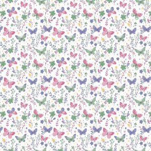 Vaxduk med fj�ril motiv - Multif�rgad