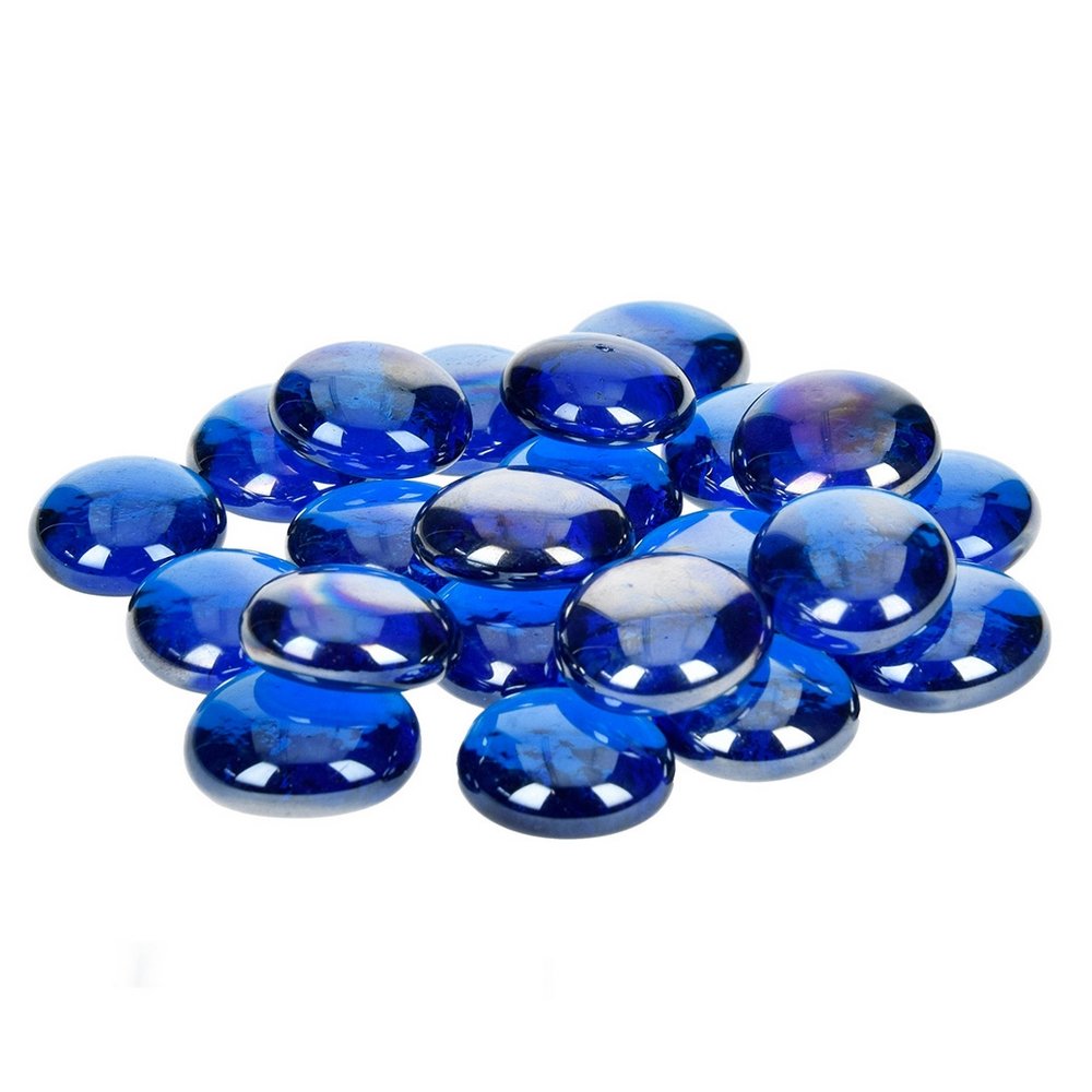 Glassten Glitrende 18-20 mm - Lyseblå 100 g/20-30 stk. - Buede glassten, Smådekorationer, Strøelse, klistermærker & små dekorationer,