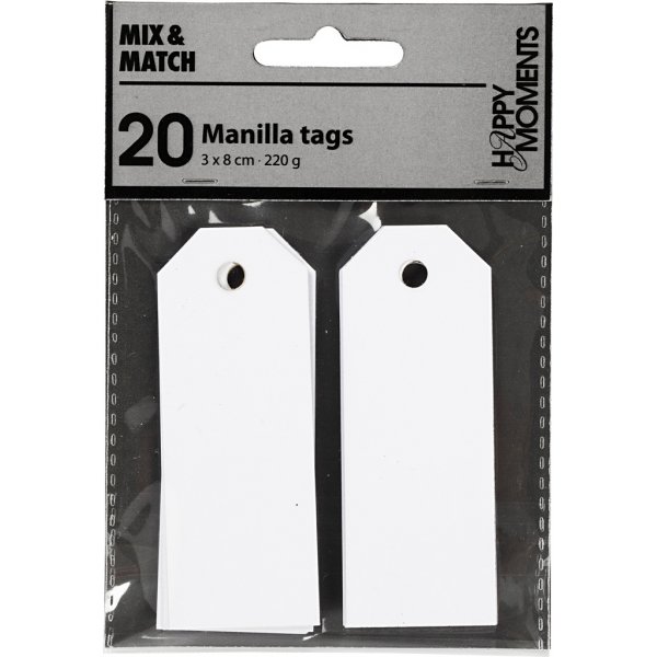 Manillamärken - vit - 20 st Manillamärken - vit - 20 st