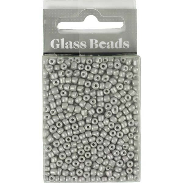 Rocaillepärlor 3 mm Ljusgrå 25 g Rocaillepärlor 3 mm Ljusgrå 25 g