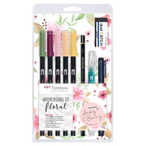 Tombow akvarelsæt Blomster - 9 dele Tombow akvarelsæt Blomster - 9 dele