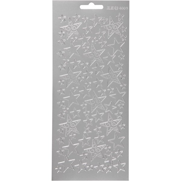 Stickers - silver - stjärnor - 10 x 23 cm Stickers - silver - stjärnor - 10 x 23 cm