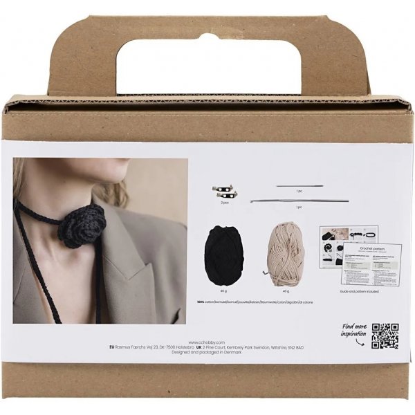 Mini DIY Kit Virkning, Väska med ros Mini DIY Kit Virkning, Väska med ros