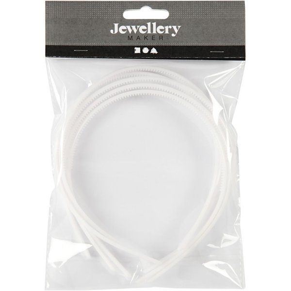 Diadem smalt 8 mm Vit 5-pack Diadem smalt 8 mm Vit 5-pack