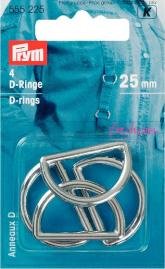 D-ringe 25 mm Sølvfarve 4-pak - Spænder, Knapper & fastgørelsesmidler, Sytilbehør