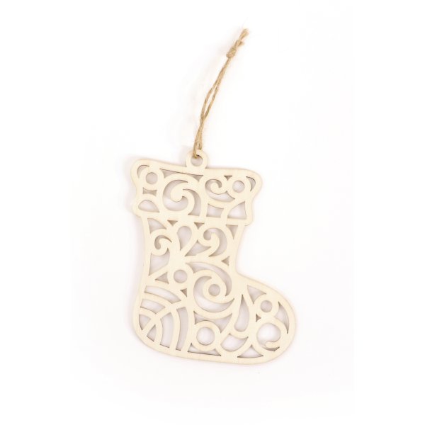 Julstrumpa i tr� att h�nga 10,5 x 12 cm