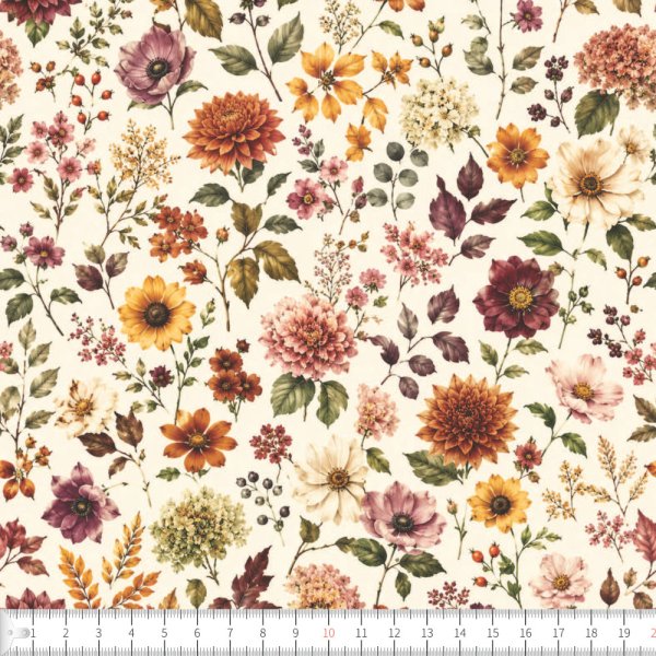 Trik�tyg Felicia m�nstrad beige 150 cm - Metervara