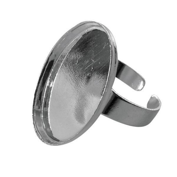 Oval ring i silver 18 x 25 mm Oval ring i silver 18 x 25 mm
