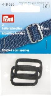 Justeringsspænde Plast 25 mm Sort 2-pak - Spænder, Knapper & fastgørelsesmidler, Sytilbehør