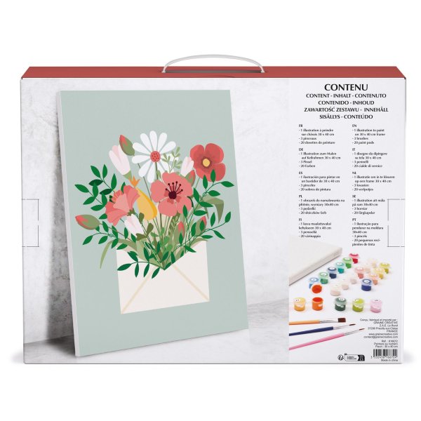 Målarset med siffror 30 x 40 cm - blomstermotiv Målarset med siffror 30 x 40 cm - blomstermotiv