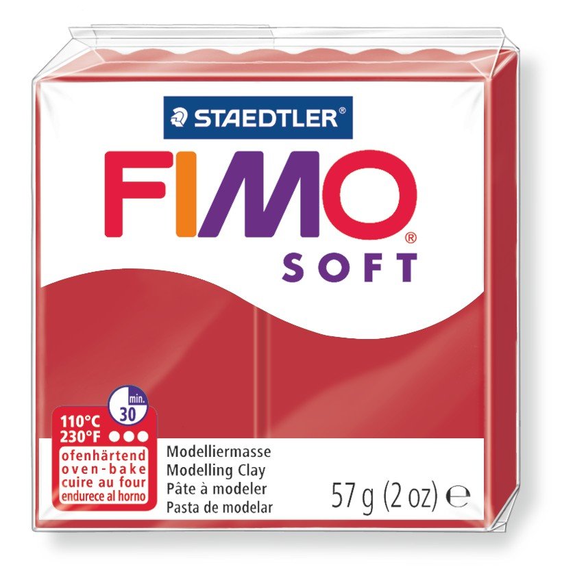 Modell Fimo Soft 57g - julerød - Fimoleire, Modelleire, Håndverk for barn, Hobbymateriale, Håndverk