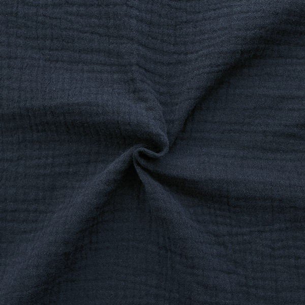 Bomullsmuslin Double Gauze – 130 cm - Mörkblå - Enfärgat bomullstyg, Bomullstyg, Tyger