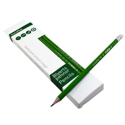 Blyertspenna med Radergummi HB Grn - 12-pack