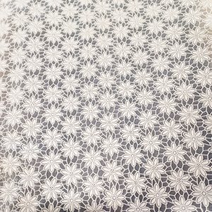 Vaxduk PVC blommor spets i gr�ddvit/transperant 140 cm