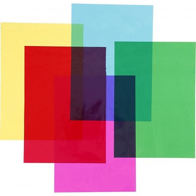 Cellofan - blandede farver - A4 - 5 x 20 ark