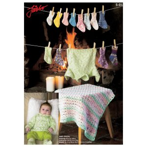 Strikkeopskrift - Letstrikket sweater, ragsokker & børnetæppe Strikkeopskrift - Letstrikket sweater, ragsokker & børnetæppe