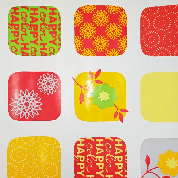 Vaxduk PVC happy rutor mutif�rgad 140 cm