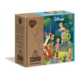 Barnepuslespill 2-pakning 20 brikker - Jungelboken og Peter Pan (100 % resirkulert) Barnepuslespill 2-pakning 20 brikker - Jungelboken og Peter Pan (100 % resirkulert)