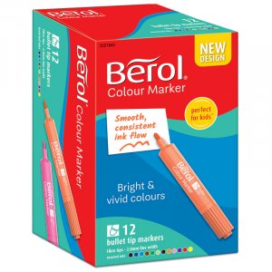 Fiberpenna Berol Colormarker, bullet, assorted colors, Box-12