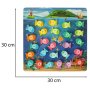 Montessori fiskespel i tr� med magnet 26 delar