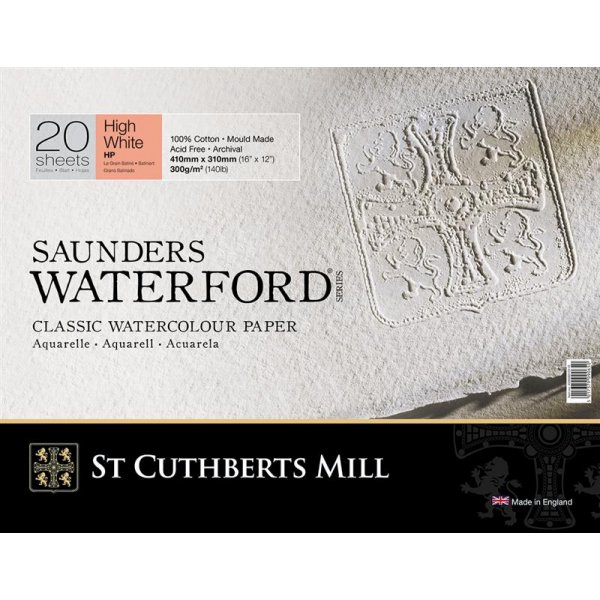 Akvarellblock Saunders Waterford 300 g High White - Varmpressad