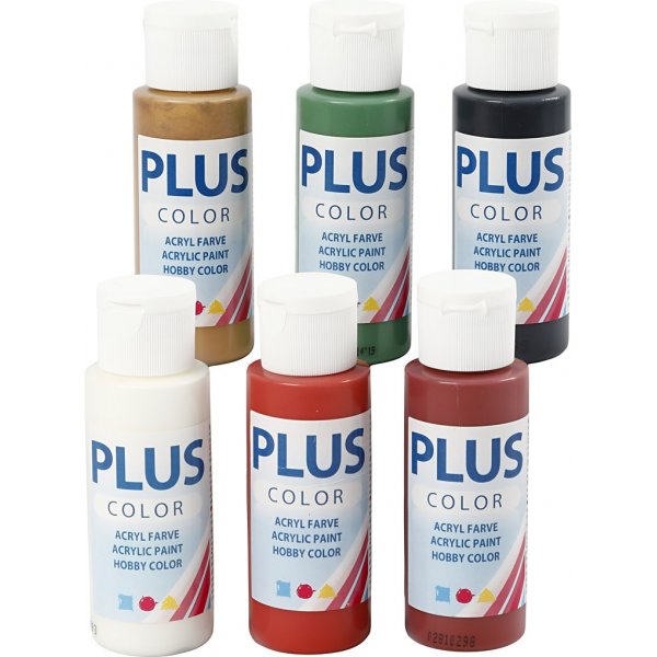 Plus Color Hobbyfärg - julfärger - 6 x 60 ml Plus Color Hobbyfärg - julfärger - 6 x 60 ml